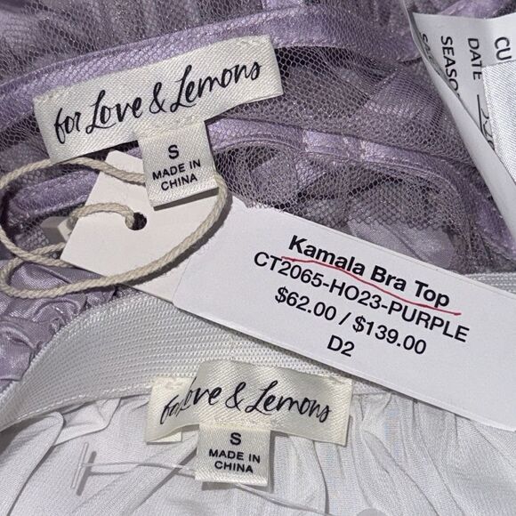NWT For Love & Lemons Kamala Maxi Skirt & Rosette Bra Small Lavender - Picture 15 of 16
